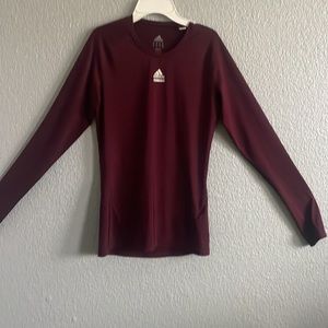 Adidas Techfit Climalite fitted long sleeve maroon top